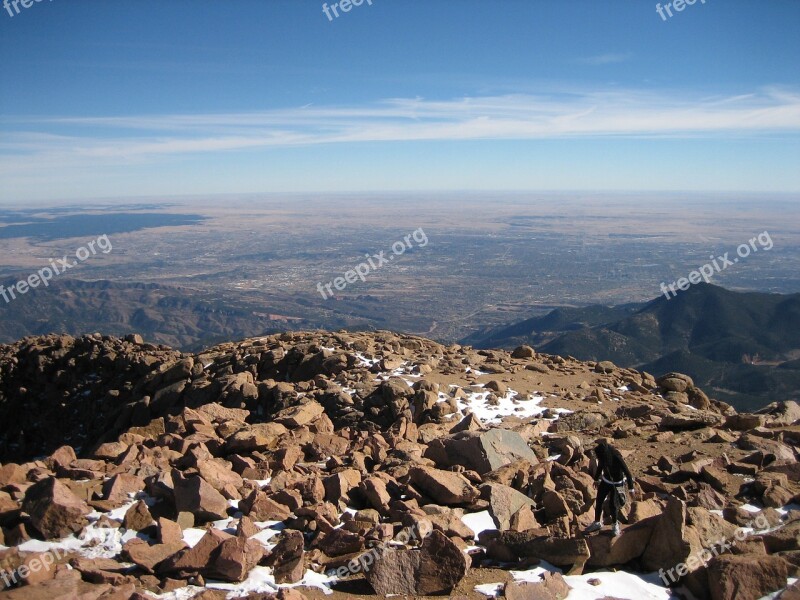 Pikes Peak Mountain Summit View Colorado Springs