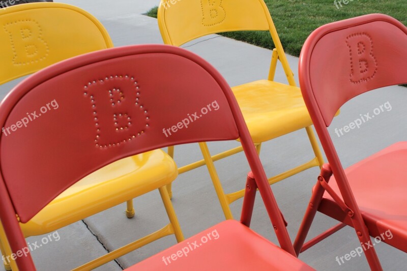 Folding Chairs Paint Colored Colorful Furniture