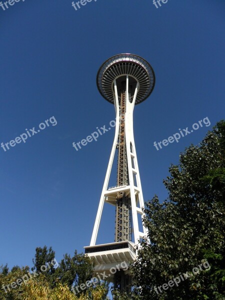 Seattle Space Needle Landmark Washington Vantage