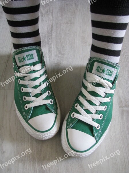 Green All Star Converse Chucks Shoes