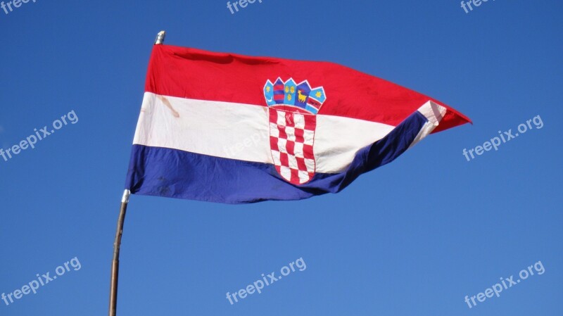 Croatia Croatian Croatian Flag Wind Free Photos