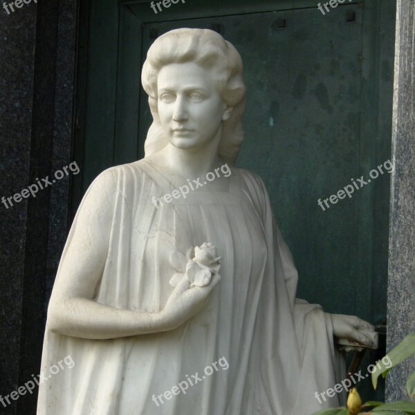 Tomb Farewell Transience Cemetery Angel Figure