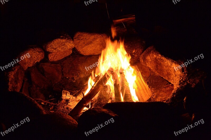 Fire Campfire Hot Fireplace Flame