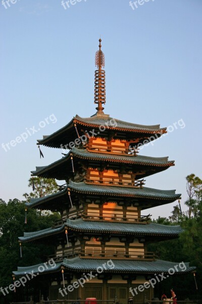 Epcot Japanese Tower Pagoda Disney