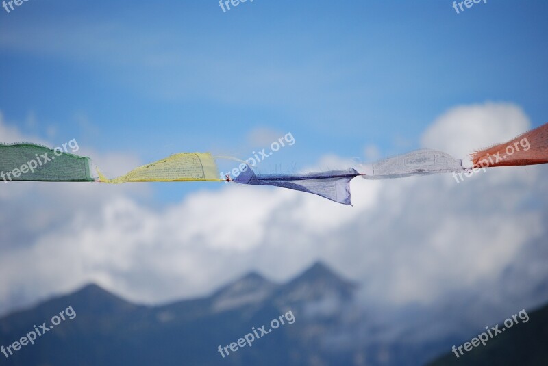 Prayer Flags Tibet Buddhism Believe Flag