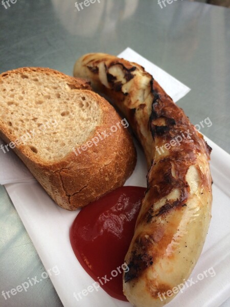 Sausage Food Roast Bread Free Photos