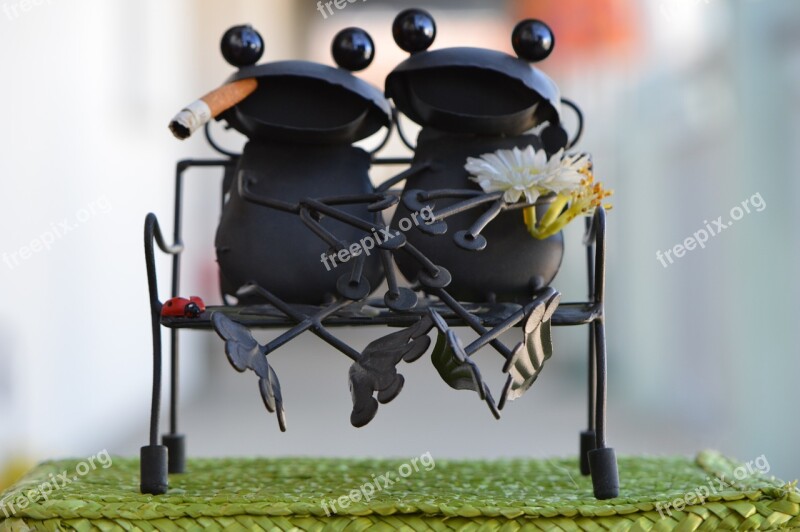 Frogs Metal Pair Love Funny