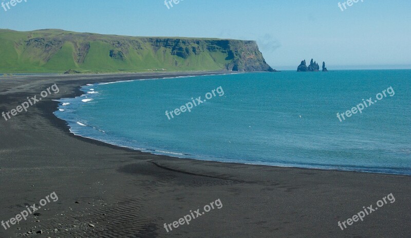 Iceland Vik Beach Black Sand Cliffs