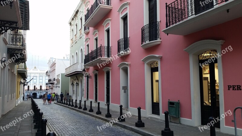 Cobblestone Architecture Street Puerto Rico San Juan