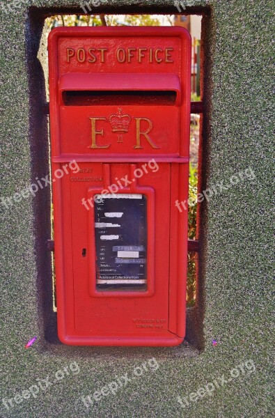 Mailbox English British Post Office Old Red