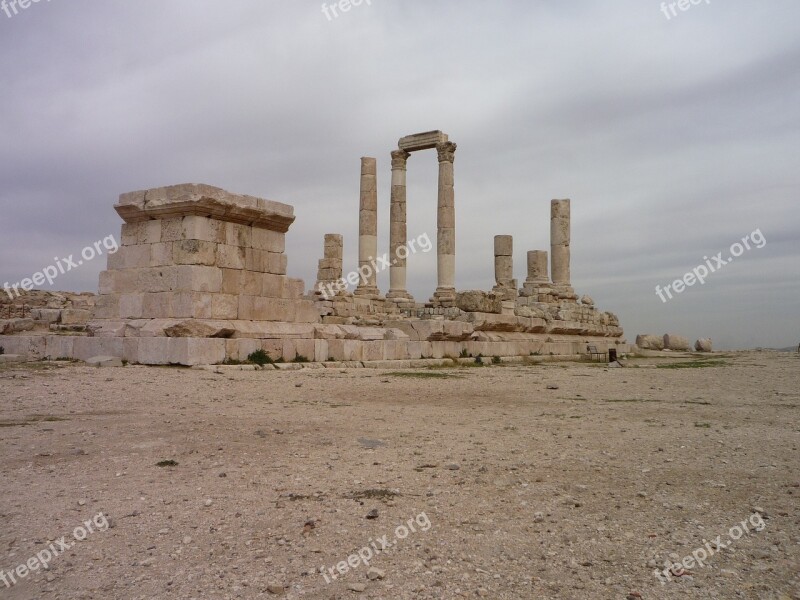 Jordan Ruins Roman Desert Free Photos