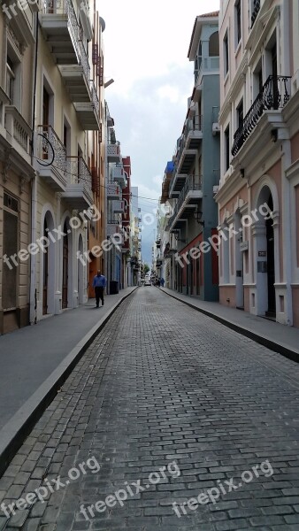 Cobblestone Architecture Street Puerto Rico San Juan