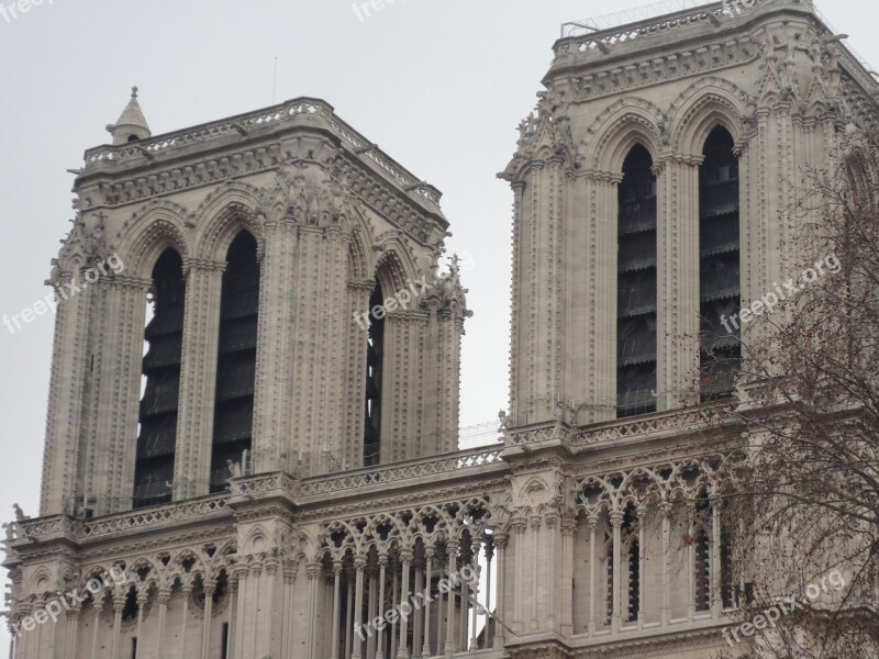 Paris France Church Notre Dame Torres