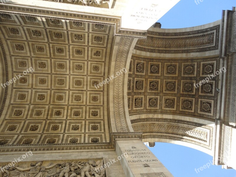 Arch Of Triumph Paris France Champs Elysees Avenue Ceiling