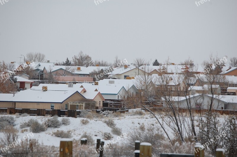 Houses Subdivision Snow Winter Residential