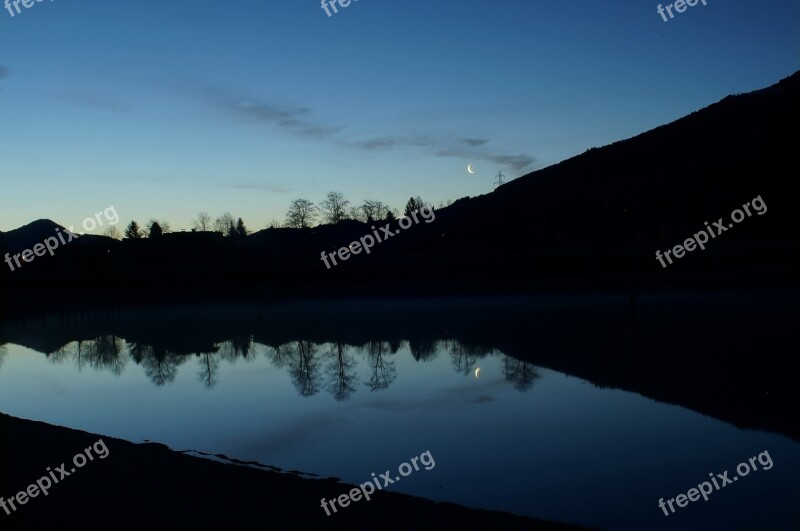 Shortly Before Sunrise Water Reflection Lake Sunrise Mirroring