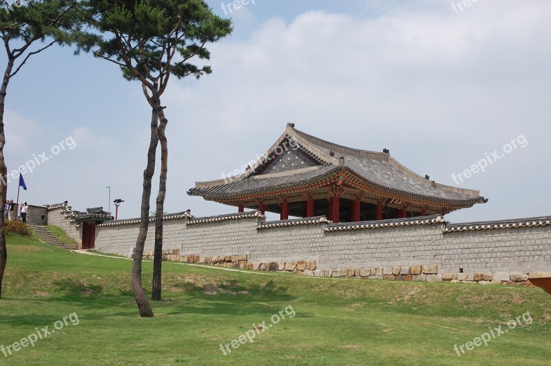 Palace South Korea Suwon Landscape Traditional