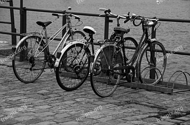 Bikes Hobbies Black And White City Street