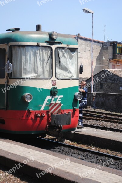 Old Train Italy Randazzo Station Mount Etna Free Photos