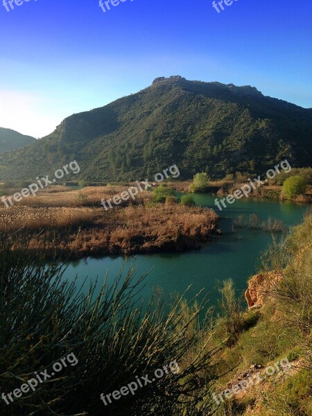 Meander Blue Sky Water Reservoir Free Photos