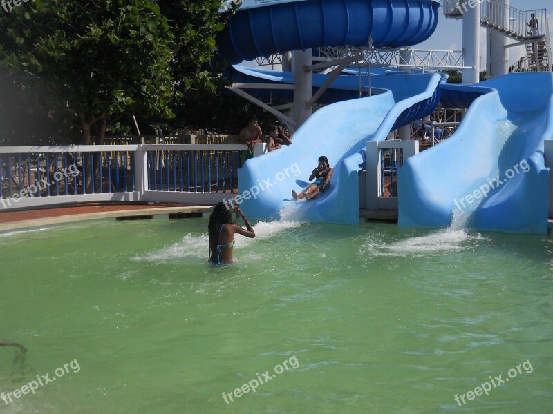 Slide Water Bathroom Fun Blue