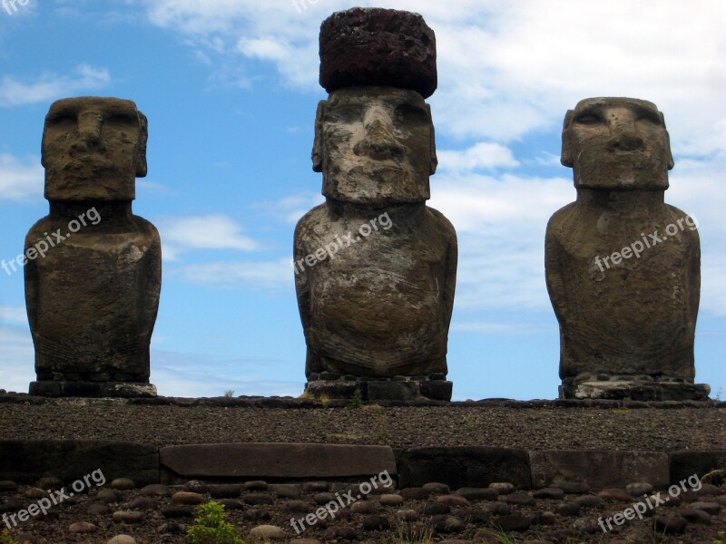 Easter Island Ahu Tongariki Stone Figures Free Photos