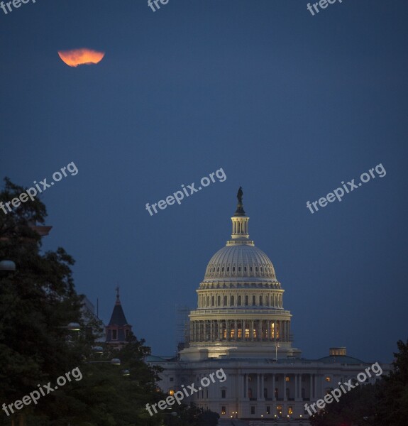 Supermoon Full Perigee Night Capitol