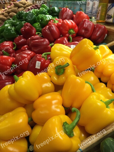 Peppers Red Yellow Vegetable Healthy