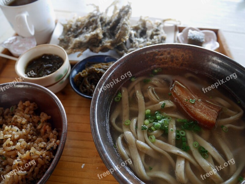 Okinawa Soba Mozuku Seaweed Near Okinawan Cuisine Local Cuisine Free Photos