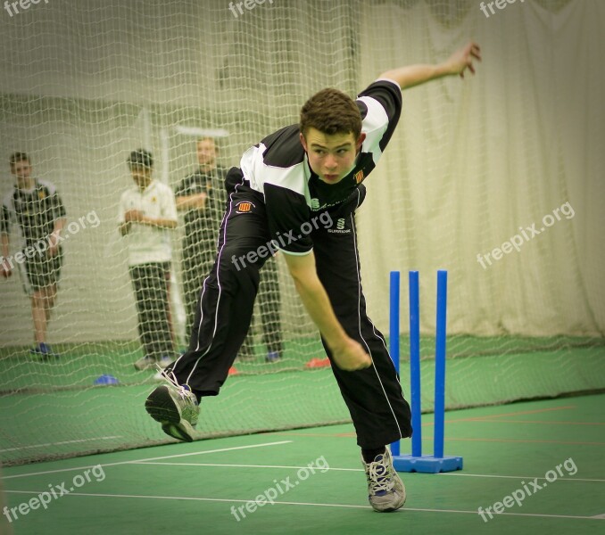 Cricket Indoor Sports Hall Nets Bowler