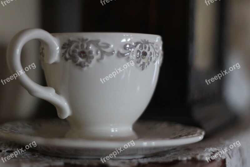 Teacup China Vintage Ceramic White