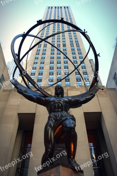 Nyc New York City Monument Rockefeller Center Atlas