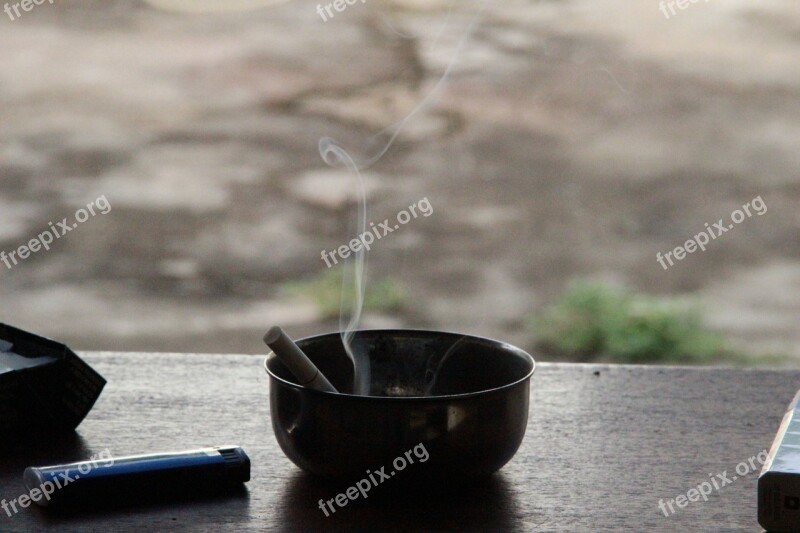 Cigarette Smoke Ashtray Smoking Tobacco