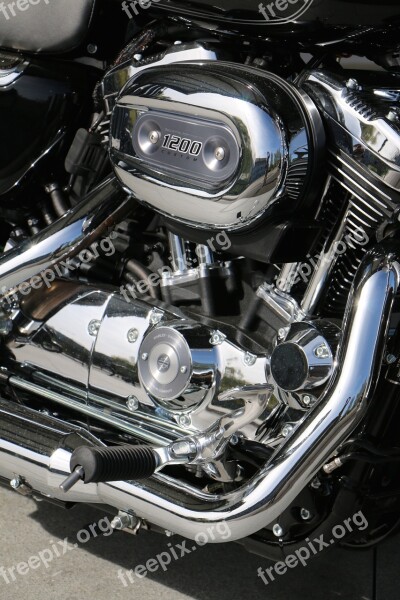 Motorcycle Harley Davidson Chrome Chrome Gloss Noble