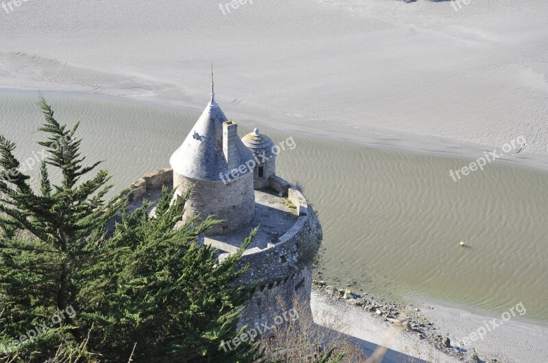 Mont Saint Michel Fortification Pierre Keep France