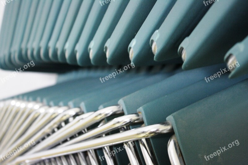 Chairs Blue Turquoise Metal Stack