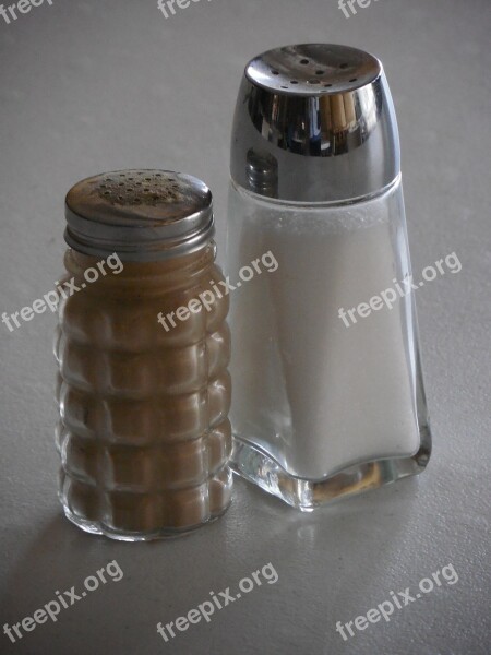 Pepper Salt Food Table Black