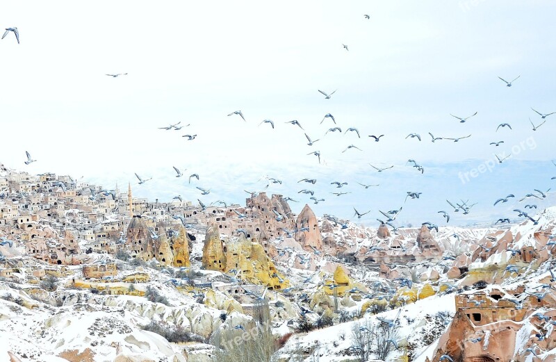 Cappodocia Winter Nature Snow Frozen