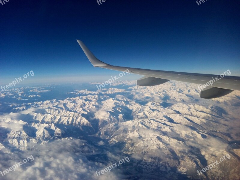 Plane High Mountain Sky Airplane