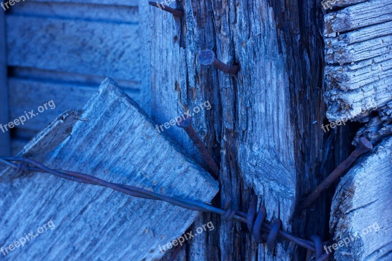 Rusty Nail Barbed Wire Rusty Wooden Nails