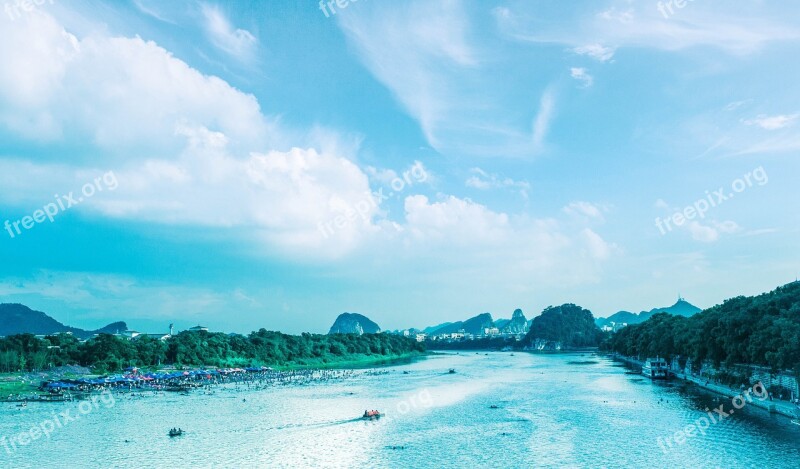 Guilin The Li River Summer Free Photos