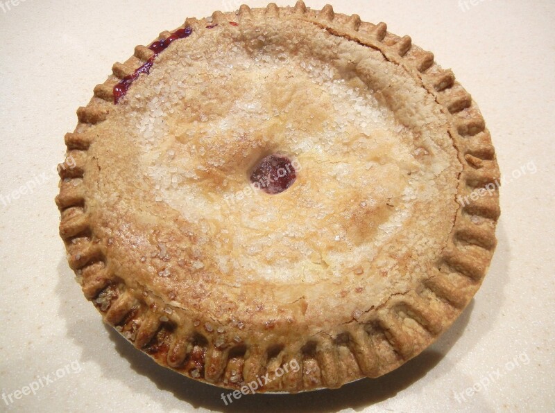 Cherry Pie Pastry Baked Sugar Food