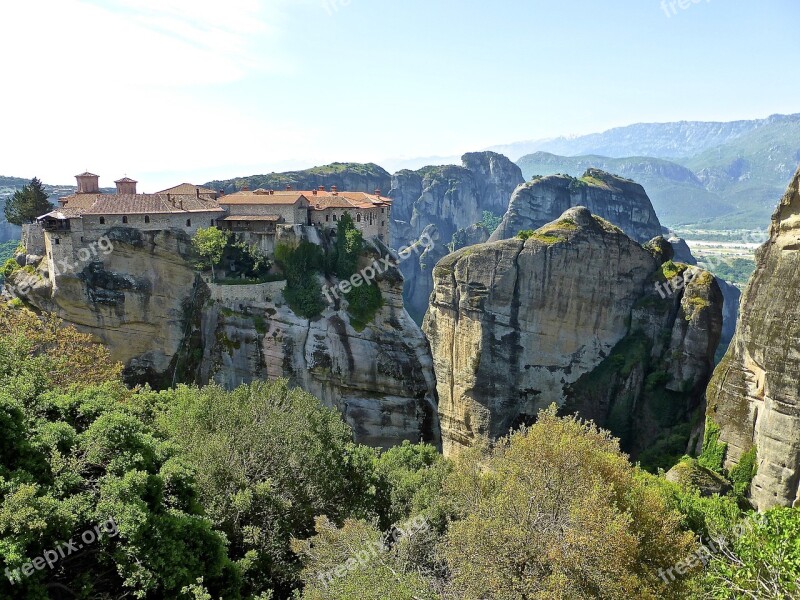 Meteora Hilltop Monastery Rocky Landmark