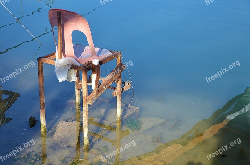 Chair Stool Ashtray Sea Water