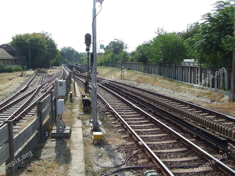 Rail Tracks By Public Transport Station Metro