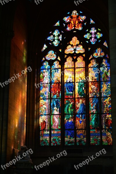 Stained Glass Window Highlights Colors Free Photos