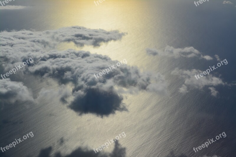 Sky Clouds Plane Blue Weather