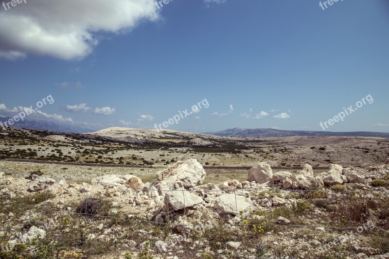 Country Croatia Pag Rocks Blue