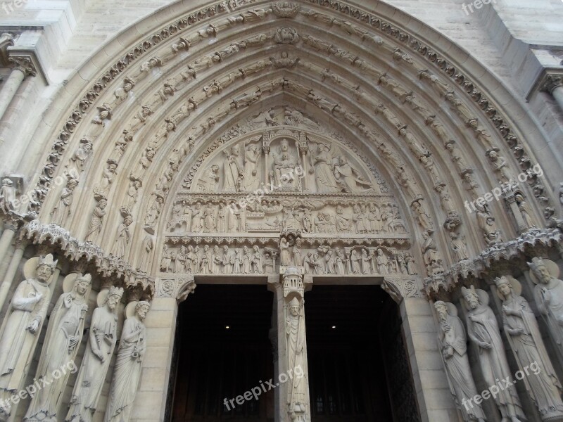 Notre Dame Paris Cathedral Door Church