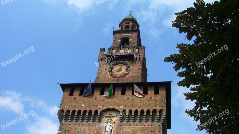 Bell Tower Milan Clock Free Photos